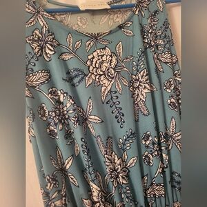 Teal floral maxi dress